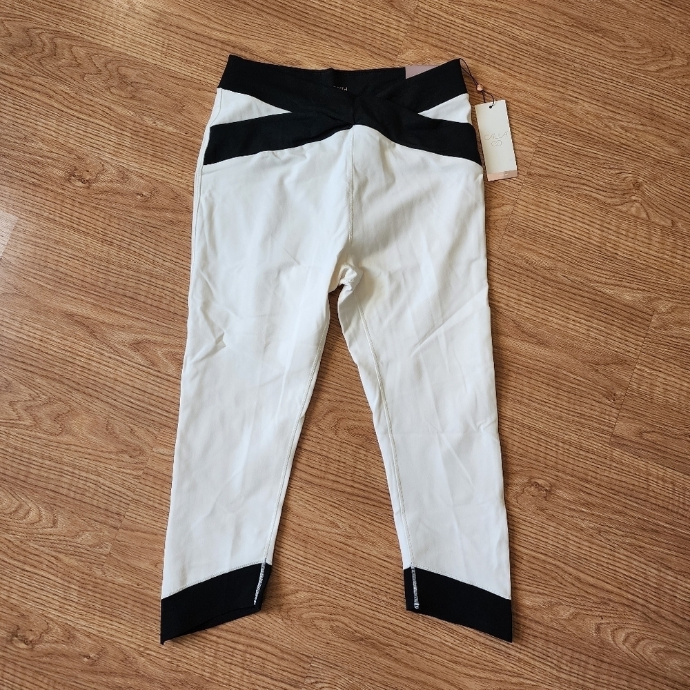 CALIA Women's Essential Cross Capri Legging-Unbleached NWT